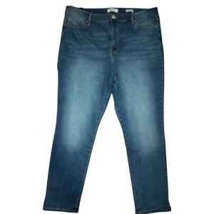 Nine West Women's 16 High Rise Skinny Ankle Medium Wash Denim Super Stretchy NWT